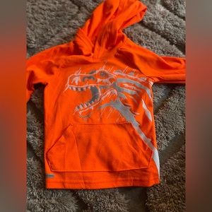 Jumping Beans dinosaur orange long sleeve hoodie shirt. 2T